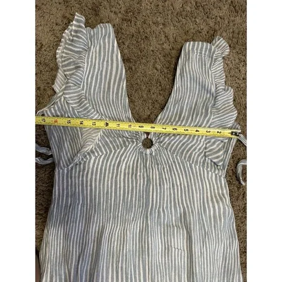 Womens Maxi Dress Ruffles Sleeveless Vneck Summer Spring Beach Coastal MEDIUM - Picture 10 of 12